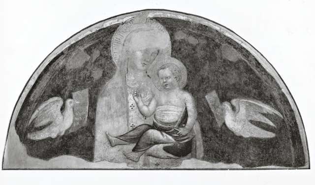 Gabinetto Fotografico della Soprintendenza Speciale per il Patrimonio Storico, Artistico ed Etnoantropologico e per il Polo Museale della città di Firenze — Ventura di Moro - sec. XV - Madonna con Bambino — insieme, dopo il restauro